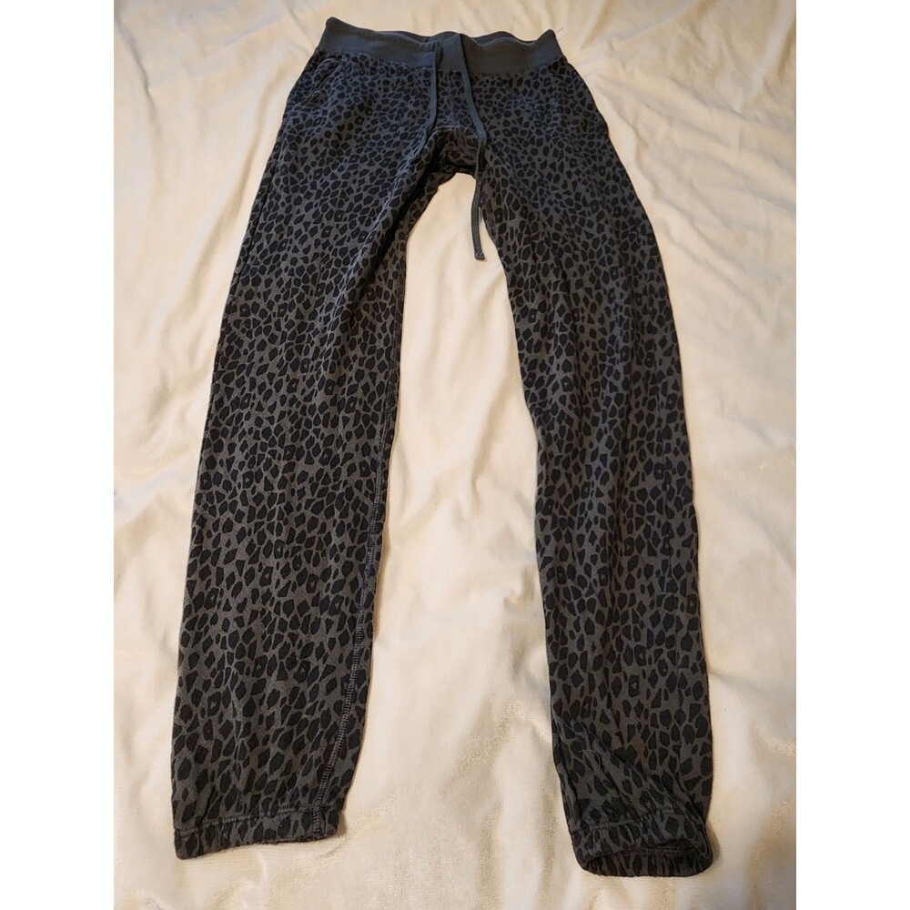 Unsubscribed Cotton Joggers Womens XS Black Leopard Print Sustainable Boho